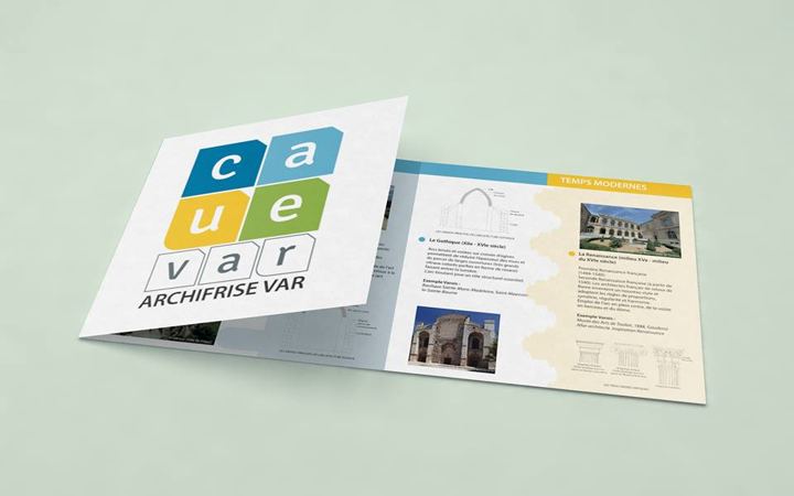 Dépliant Archifrise du CAUE Var, couverture