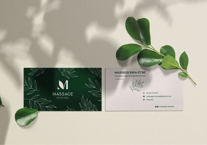 Cartes de visite Massage Mickael
