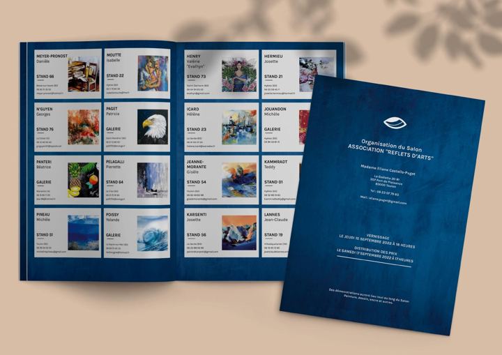 Livret Reflets d'art, couverture et pages intérieures